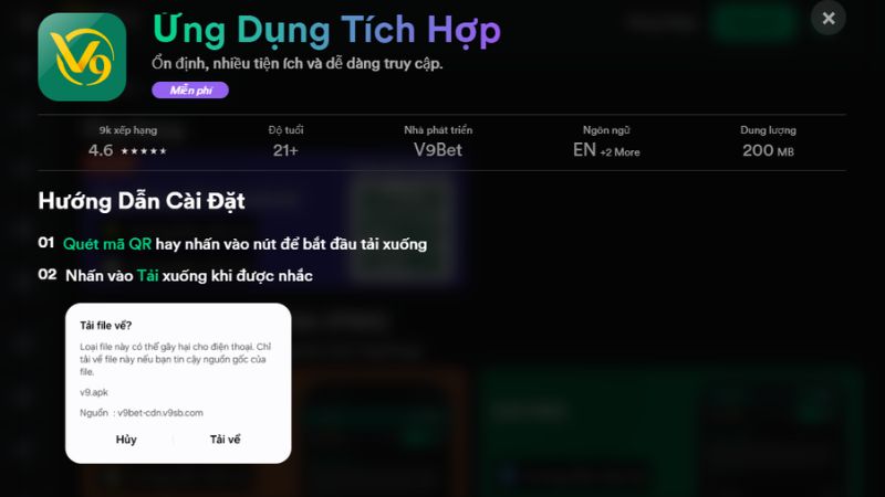 Android được phát triển tối ưu giúp tải app v9bet dễ dàng